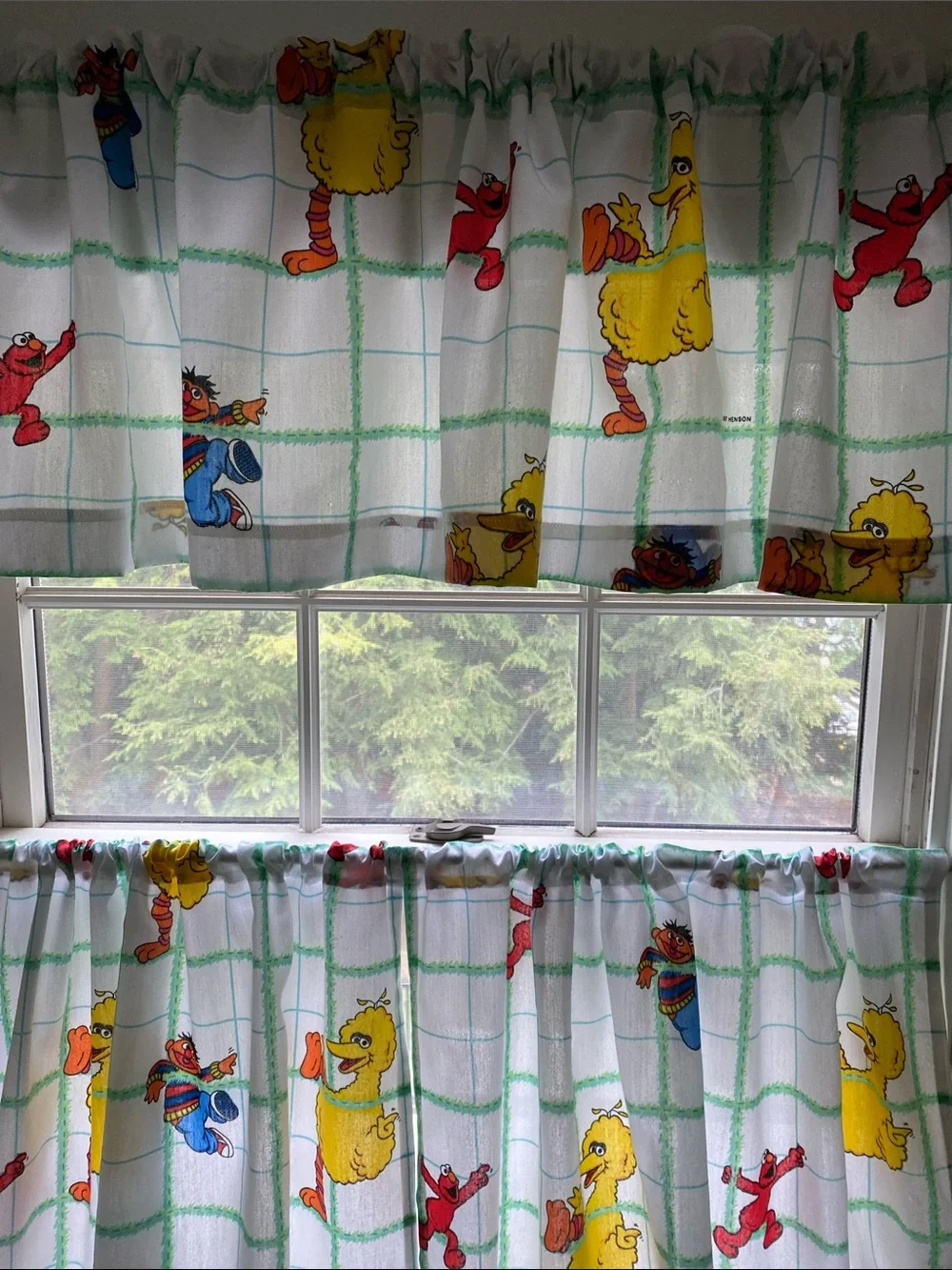 VTG ‘97 Sesame Street Bedsheet Curtains